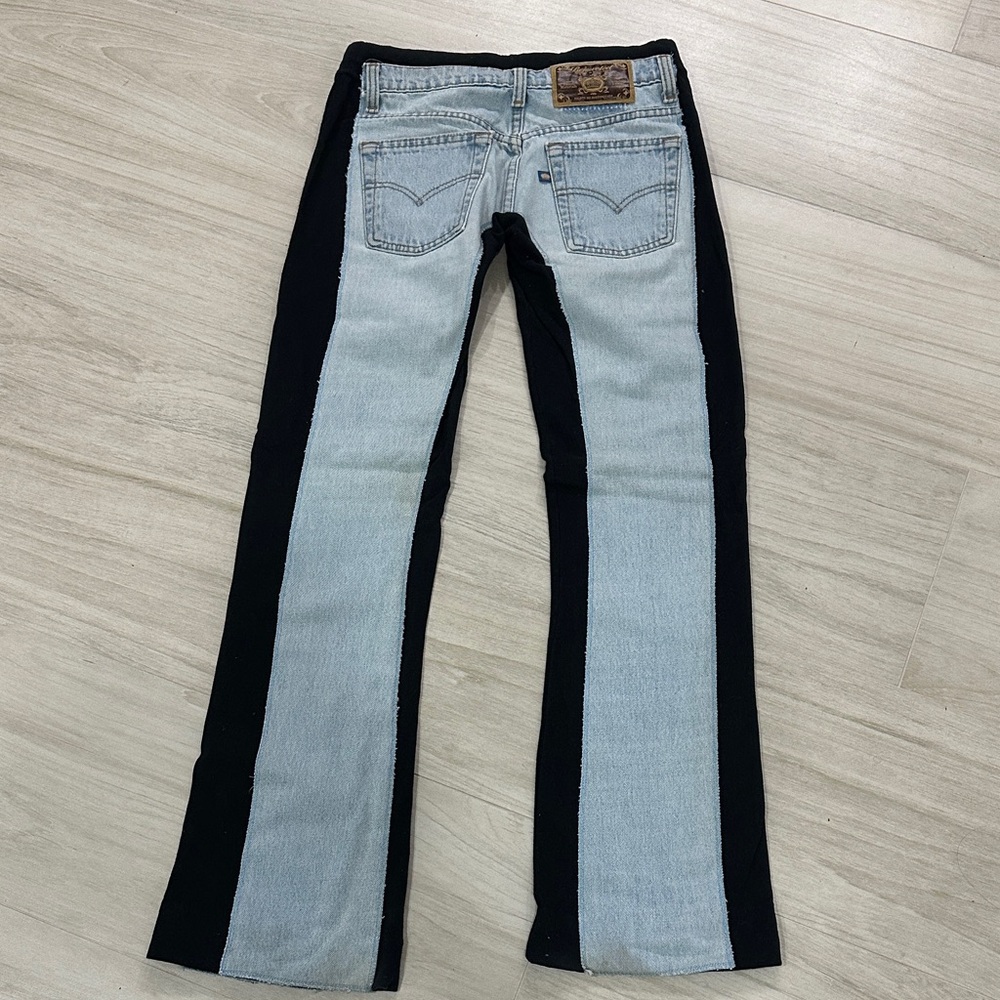 Chic Black and Light Blue Boot Cut Jeans - Picture 4 of 7